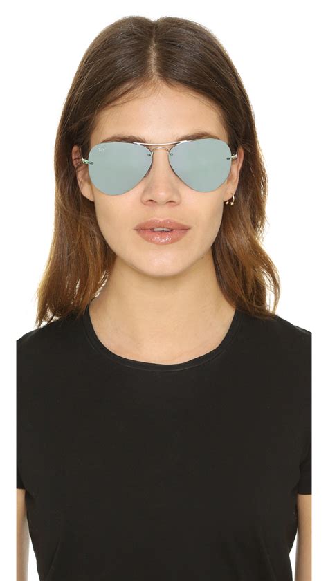 ray ban mirrored aviators women's.